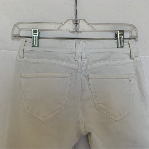Madewell White Skinny Jeans w/ Zip Detail on Hem - Picture 7 of 8